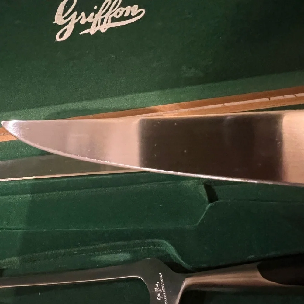 Griffon 3 Piece Vintage Made in Japan Stainless Steel Carving Set Never Used